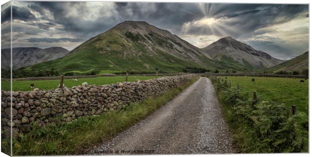 Wasdale Head Looking Towards Scafell Pike  Canvas Print by Andy Morton