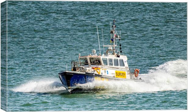 Pilot boat at speed Canvas Print by James Marsden