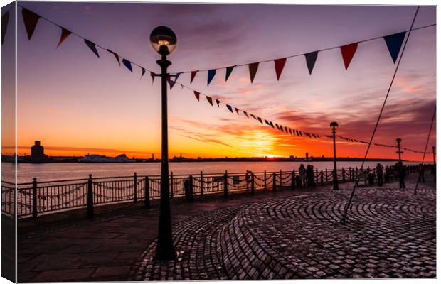 Liverpool Waterfront Sunset Canvas Print by Ed Alexander