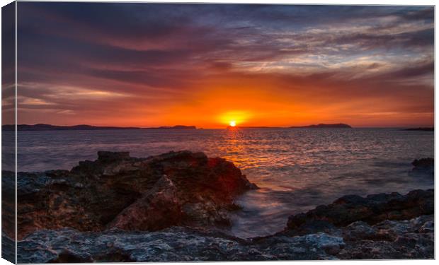 Ibiza Sunset Canvas Print by Ed Alexander