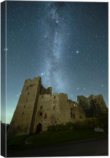 Milky Way over Bolton Castle Canvas Print by Pete Collins