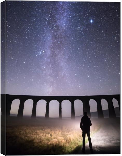 Ribblehead Viaduct and the Milky Way Canvas Print by Pete Collins