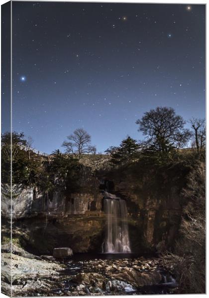 Thornton Force by moonlight Canvas Print by Pete Collins