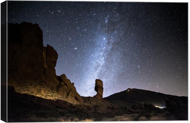 Teide and the Milky Way Canvas Print by Pete Collins