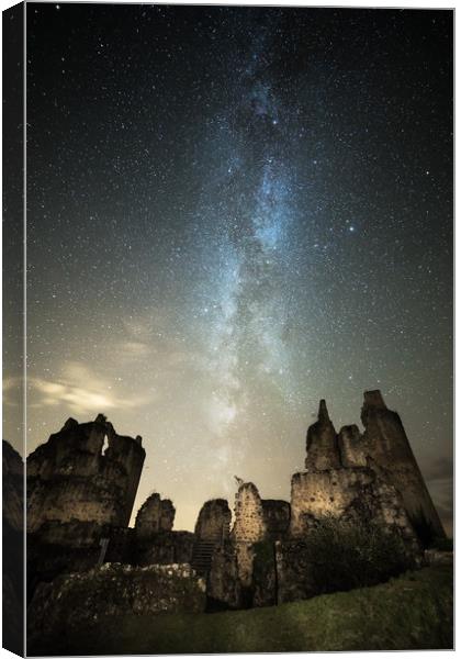 St . Germain Castle and the Milky Way Canvas Print by Pete Collins