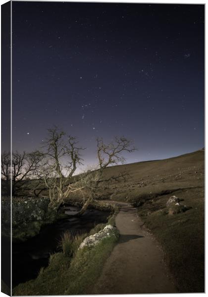 Orion over Malham Beck Canvas Print by Pete Collins