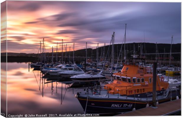 Inverness Marina Sunset Canvas Print by John Russell