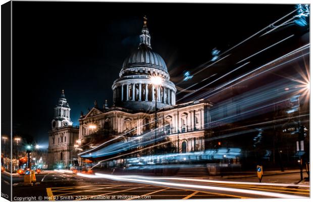 "Illuminated Splendor: St. Paul's Cathedral and th Canvas Print by Mel RJ Smith
