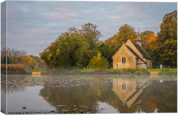 "Serenity Reflected: St. Leonards Church in Hartle Canvas Print by Mel RJ Smith