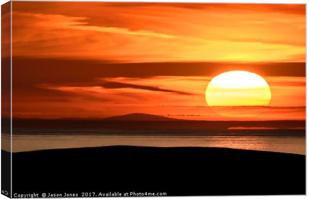 Isle of Anglesey View of Ireland Mountains Sunset Canvas Print by Jason Jones
