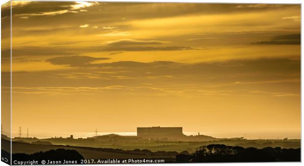 Anglesey Sunset - Wylfa  Nuclear Power Station  Canvas Print by Jason Jones