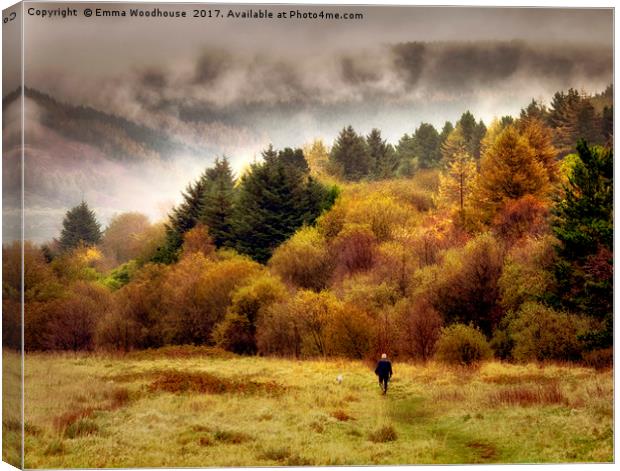 AUTUMN WALK IN THE VALLEYS Canvas Print by Emma Woodhouse