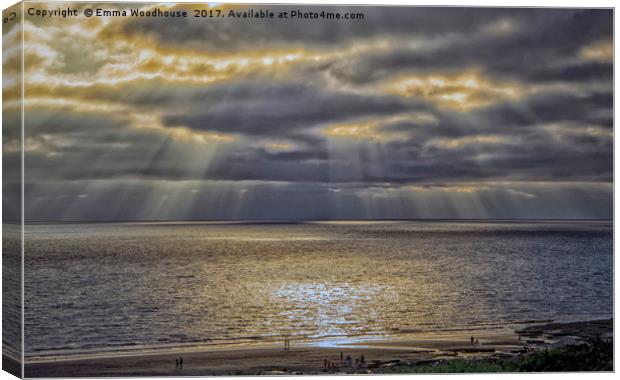 Southerndown Sun Rays Canvas Print by Emma Woodhouse