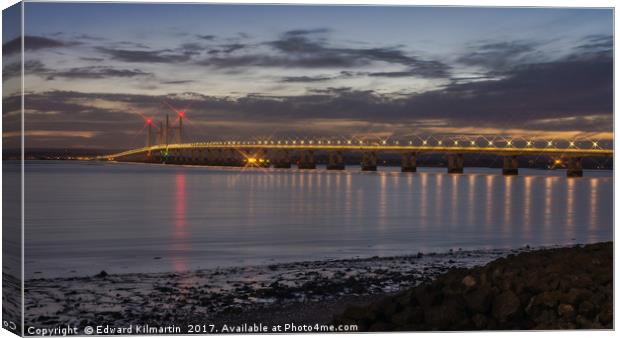 Second Severn Crossing Canvas Print by Edward Kilmartin