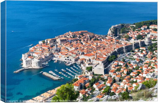 Dubrovnik Walled Old Town Canvas Print by Sarah Smith