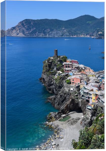 View over Vernazza Canvas Print by Sarah Smith