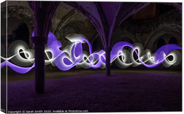 Waverley Abbey Light Painting Canvas Print by Sarah Smith