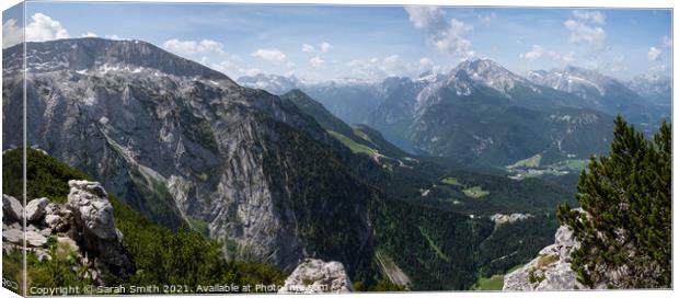 View from the Eagle's Nest in Berchtesgaden  Canvas Print by Sarah Smith