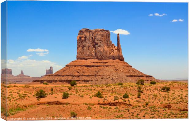West Mitten Butte Monument Valley Canvas Print by Sarah Smith