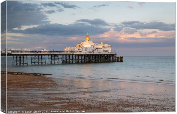 Eastbourne pier Sunset Canvas Print by Sarah Smith