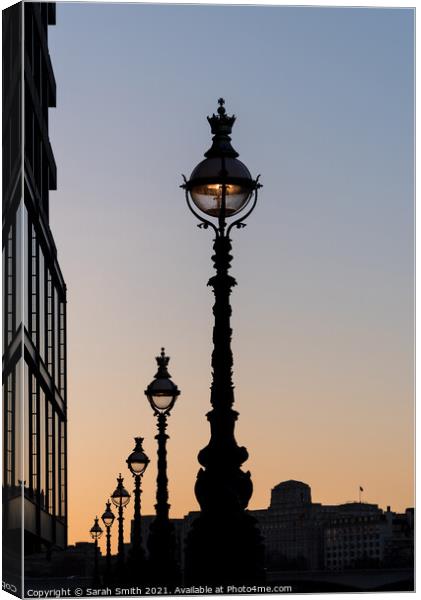 South Bank Street Lamps Canvas Print by Sarah Smith