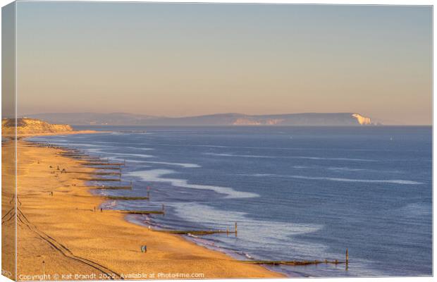 Southbourne Beach during golden hour, Dorset, UK Canvas Print by KB Photo