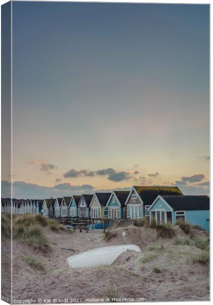 Hengistbury beach huts during sunset Canvas Print by KB Photo