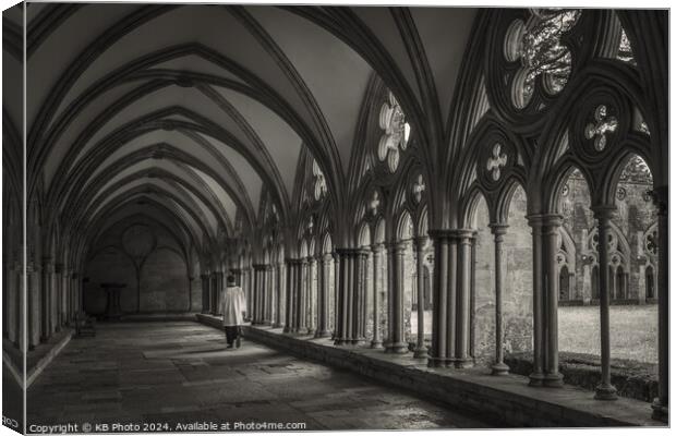 Salisbury Cloisters in Black and White Canvas Print by KB Photo