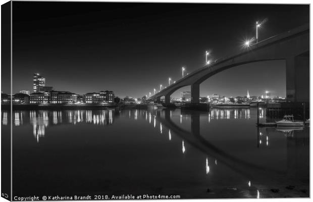 Itchen Bridge at night, Southampton Canvas Print by KB Photo