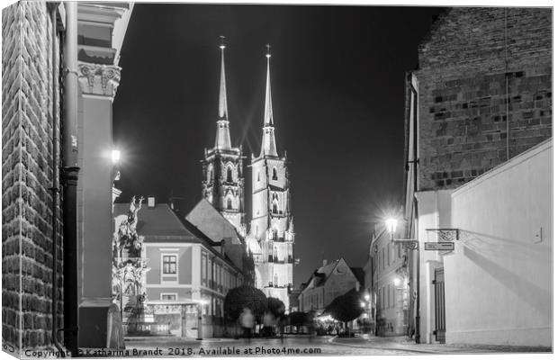 Wroclaw cityscape black and white Canvas Print by KB Photo