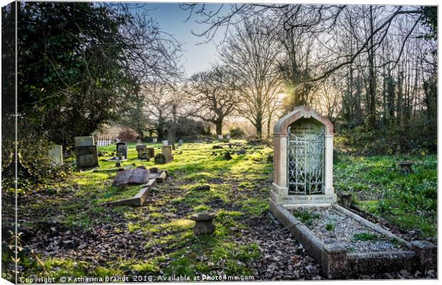 Evening light at Eling cemetery in Hampshire Canvas Print by KB Photo