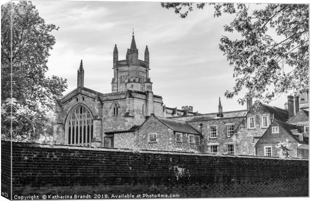 Monochrome of Winchester College Canvas Print by KB Photo