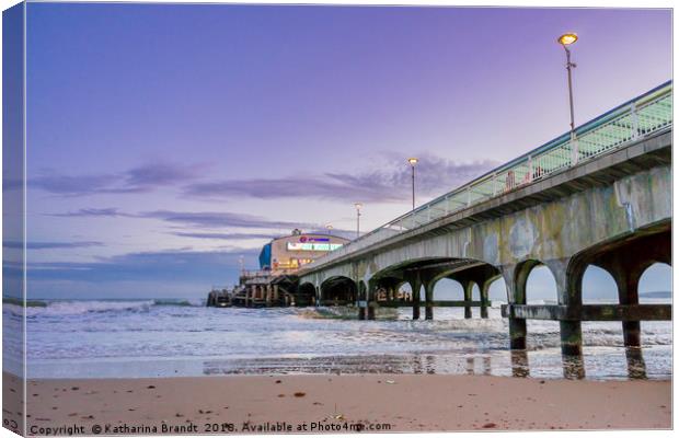 Bournemouth Pier at dusk Canvas Print by KB Photo