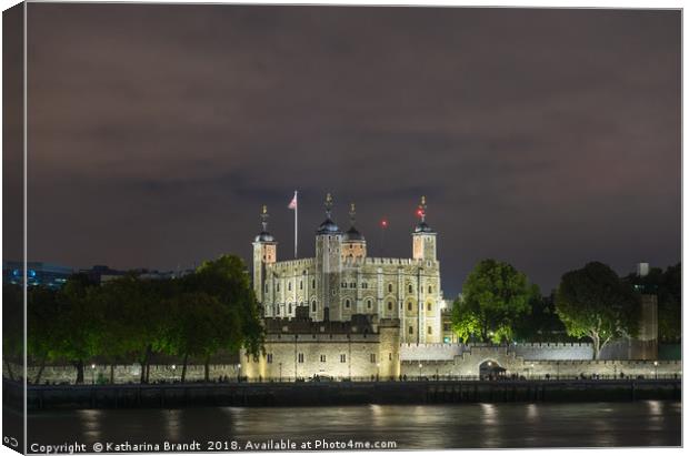The Tower of London by night, England, UK Canvas Print by KB Photo