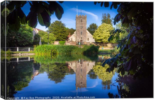 St Mary's Church in Buriton Reflection  Canvas Print by KB Photo
