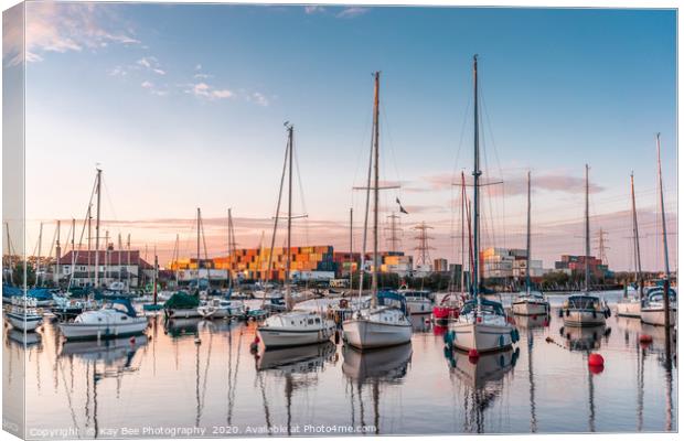 Golden Hour at Totton and Eling Marina Canvas Print by KB Photo