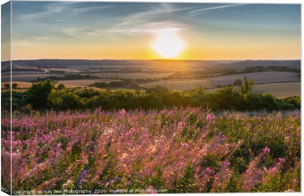 Sunset over Butser Hill, South Downs Canvas Print by KB Photo