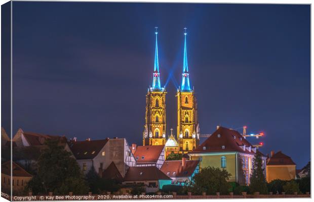 Wroclaw Poland by night Canvas Print by KB Photo