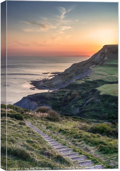 Sunset over Chapman's Pool in Dorset Canvas Print by KB Photo