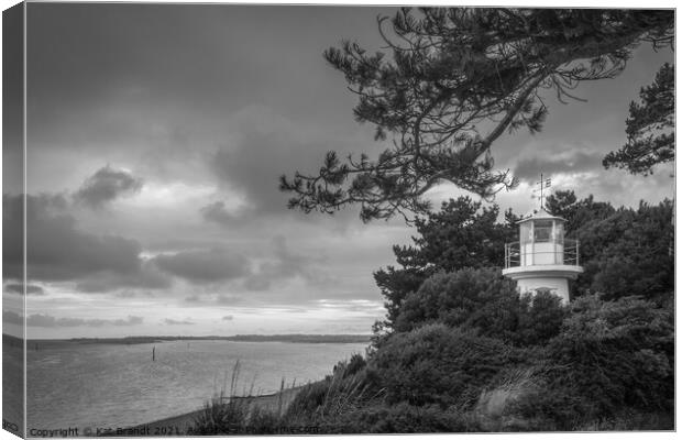 Lepe Lighthouse monochrome, Hamphire Canvas Print by KB Photo