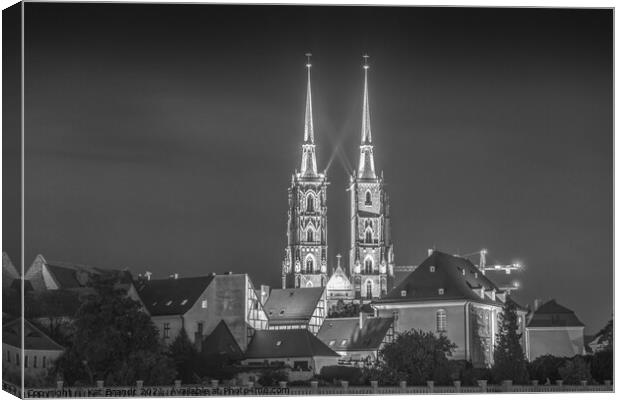 Wroclaw Cityscape at night Canvas Print by KB Photo