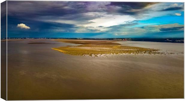 Low tide on the River Mersey Canvas Print by Paul Raynard