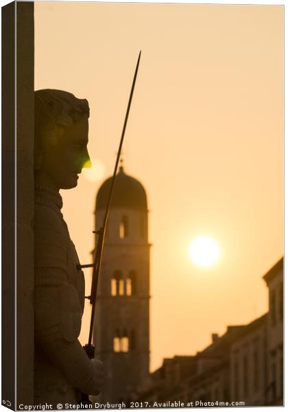 Sunset Guard Canvas Print by Stephen Dryburgh