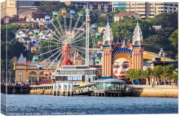 Luna Park,from the harbour. Canvas Print by Kevin Hellon