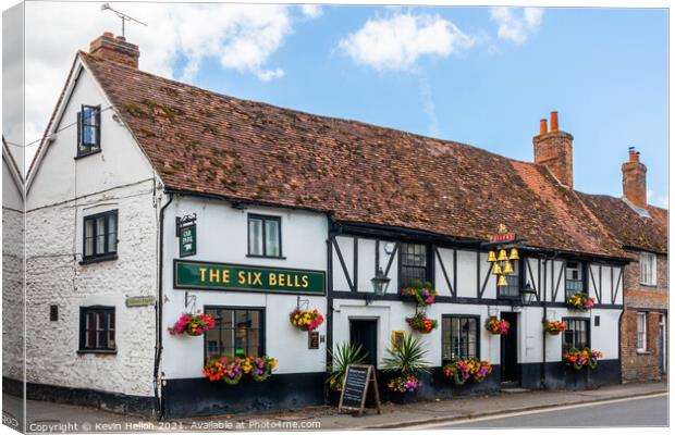 The Six Bells public house, Thame, Canvas Print by Kevin Hellon