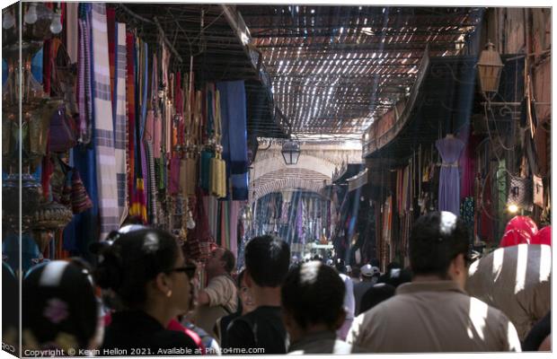 A busy souk  Canvas Print by Kevin Hellon