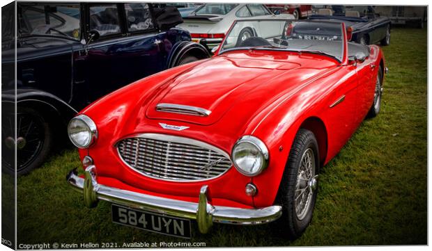 Red Austin Healey 3000 sports car Canvas Print by Kevin Hellon
