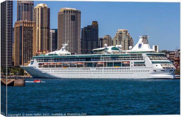Cruise ship Rhapsody of the Seas moored in Sydney  Canvas Print by Kevin Hellon