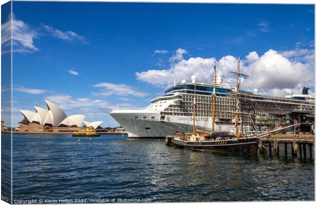 Cruise ship Celebrity Solstice moored at Circuls Q Canvas Print by Kevin Hellon
