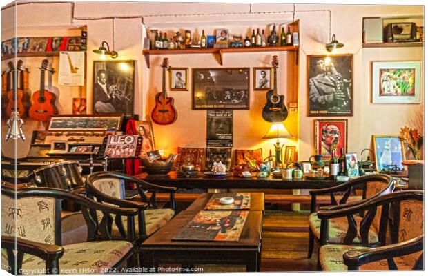 Interior of a jazz cafe bar Canvas Print by Kevin Hellon